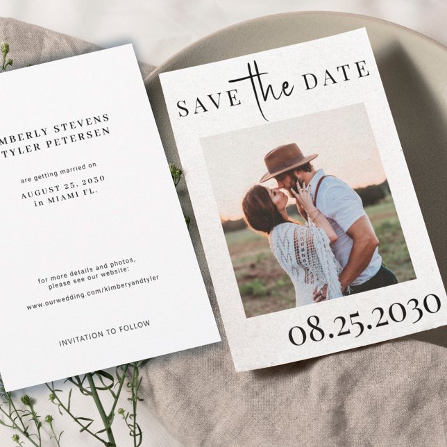 Save The Date Mariage photo de typographie moderne simple (Créateur téléchargé)
