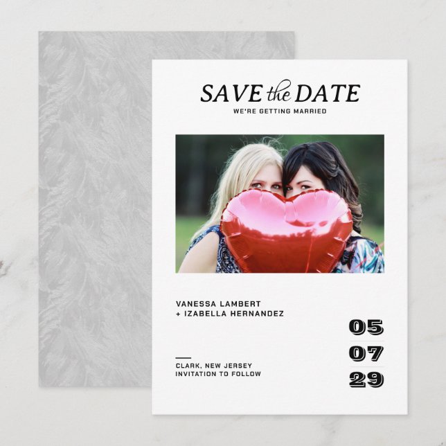 Save The Date Mariage photo décontracté (Devant / Derrière)