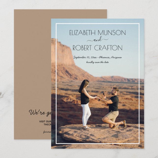 Save The Date Mariage photo décontracté Enregistrer la date (Devant / Derrière)