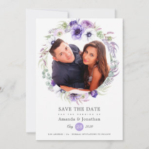 Save The Date Mariage photo Dusty Violet Pastel