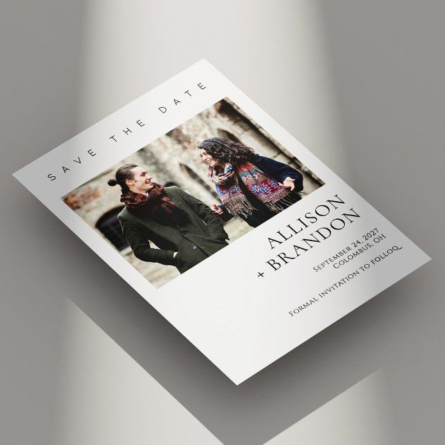 Save The Date Mariage Photo Élégant (Elegant Minimalist Photo Save the Date Card Personalized)