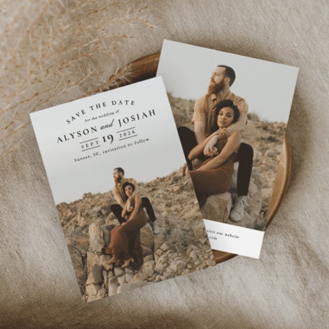 Save The Date Mariage Photo Élégant Classique (Créateur téléchargé)