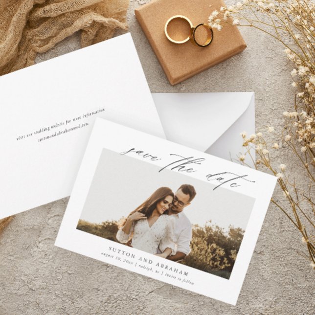 Save The Date Mariage photo élégant écriture (Créateur téléchargé)
