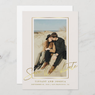 Save The Date Mariage photo élégant Gold Frame