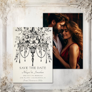 Save The Date Mariage photo élégant lustre floral