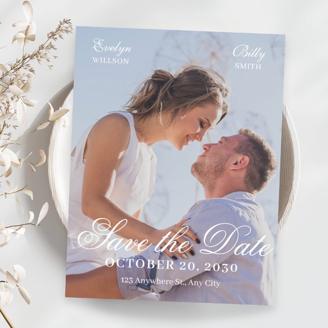 Save The Date Mariage photo élégant moderne  (Créateur téléchargé)