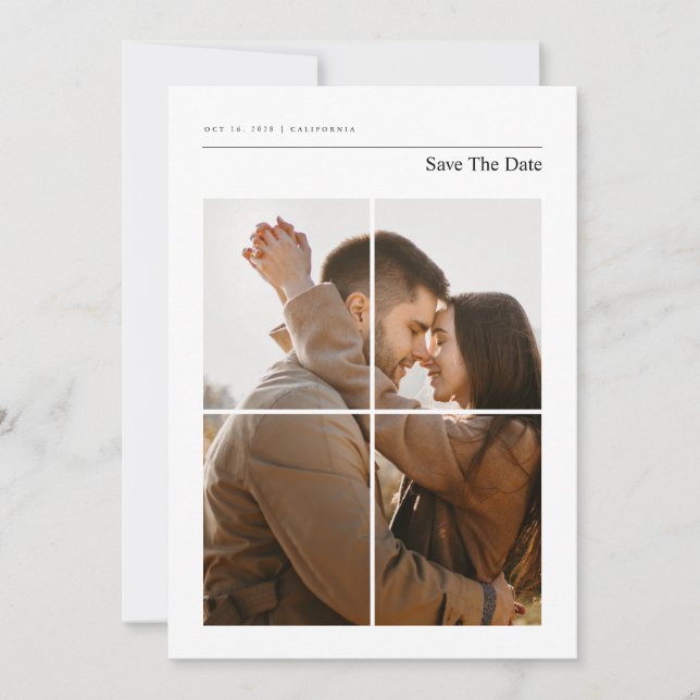 Save The Date Mariage photo Elegant Moderne (Devant)