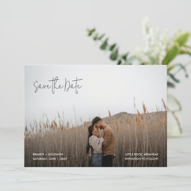 Save The Date Mariage photo élégant moderne (Debout devant)