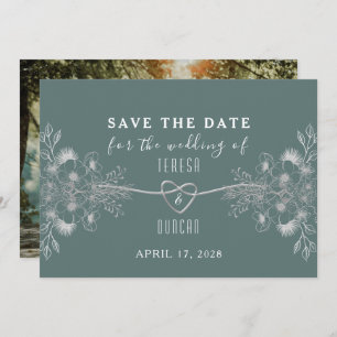 Save The Date Mariage photo élégant Sage Green
