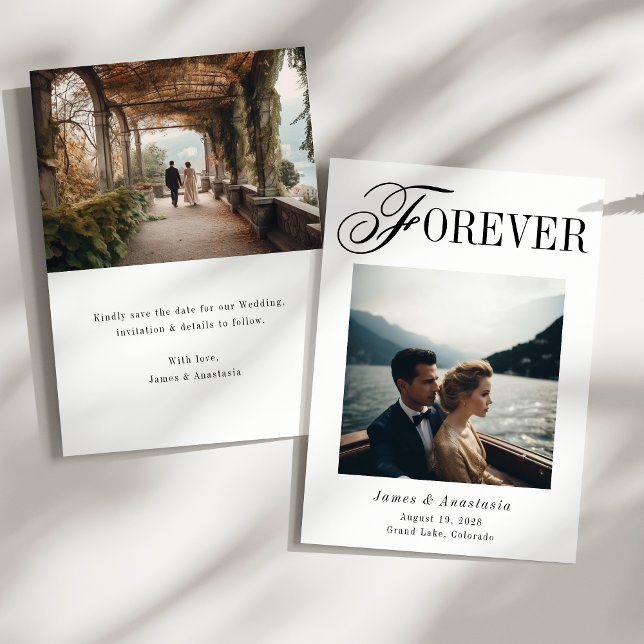 Save The Date Mariage Photo Elégant Unique Forever 2 (Créateur téléchargé)