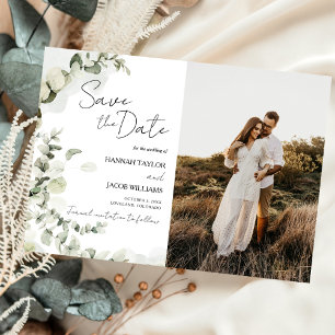 Save The Date Mariage photo Eucalyptus Sage Greenery