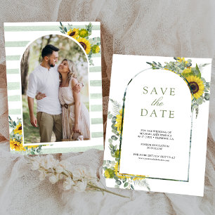 Save The Date Mariage Photo Eucalyptus Tournesol