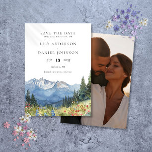 Save The Date Mariage photo Fleur sauvage de Watercolor