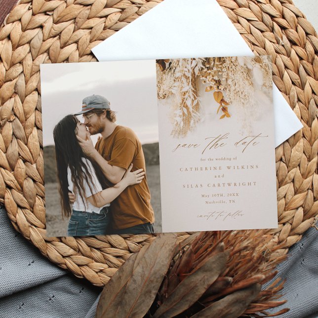 Save The Date Mariage Photo Fleurs d'Automne Bohème (Créateur téléchargé)