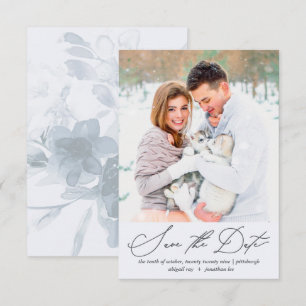 Save The Date Mariage photo floral doux et aéré