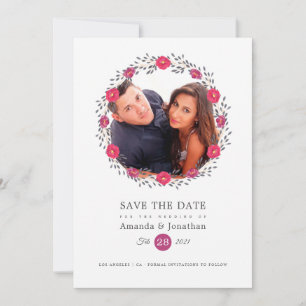 Save The Date Mariage photo Floral Safari