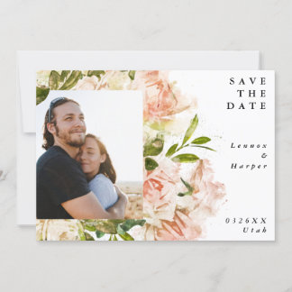 Save The Date Mariage photo Formal Blushing Rose Rosseta