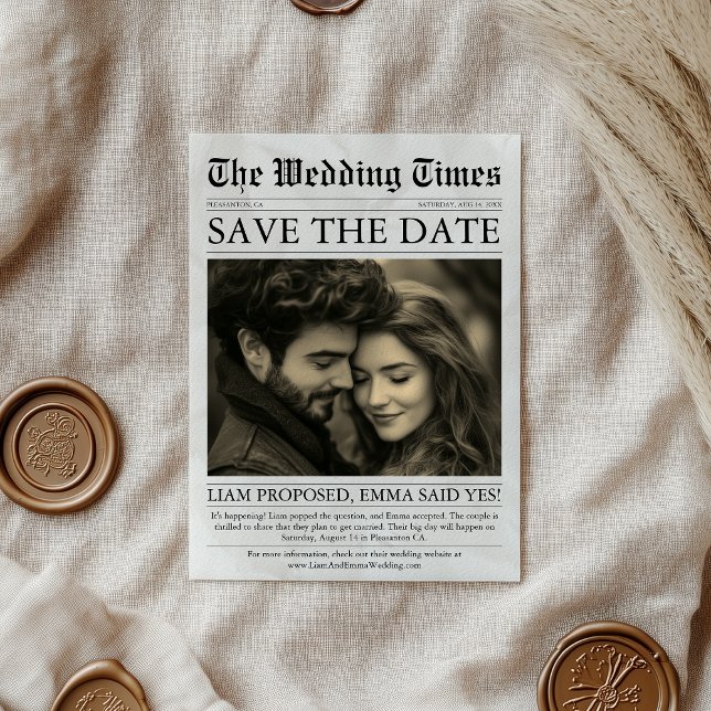 Save The Date Mariage Photo Journal Unique Élégant Amusant (Créateur téléchargé)