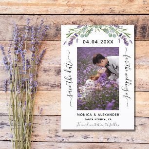 Save The Date Mariage photo Lavender eucalyptus Enregistrer la d