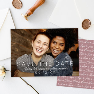 Save The Date Mariage Photo Mauve Love is Love