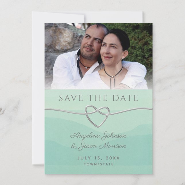 Save The Date Mariage photo Menthe (Devant)