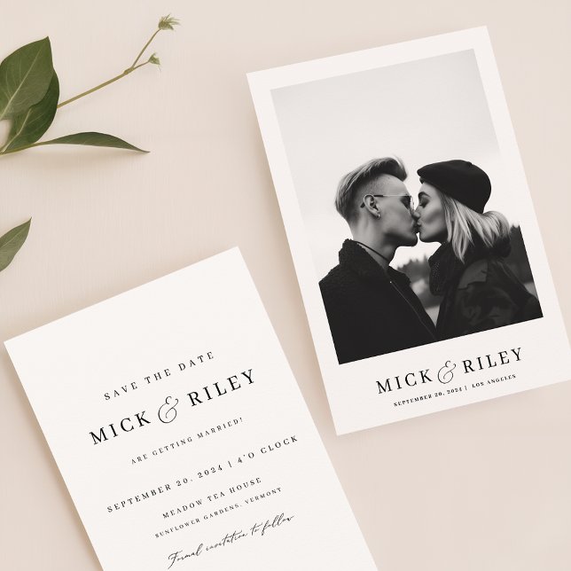 Save The Date Mariage photo minimal simple et élégant (Créateur téléchargé)