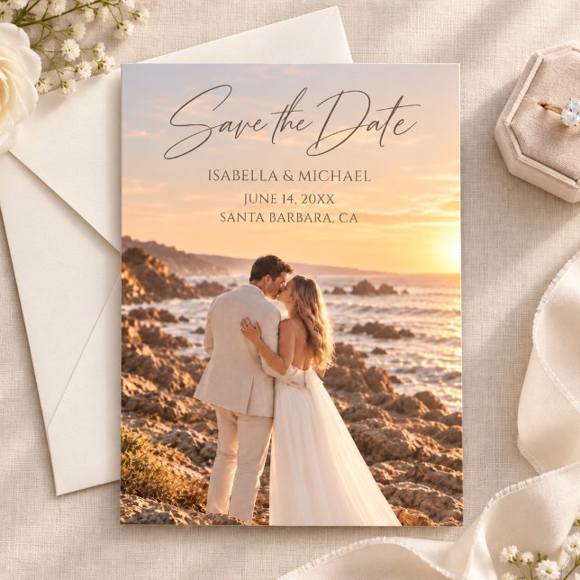 Save The Date Mariage photo minimaliste (Créateur téléchargé)