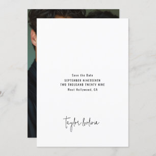 Save The Date Mariage photo minimaliste de script