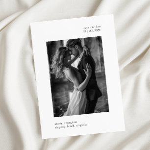 Save The Date Mariage photo minimaliste de typographie moderne