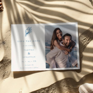 Save The Date Mariage photo minimaliste des côtes florales