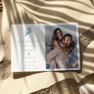 Save The Date Mariage photo minimaliste des côtes florales