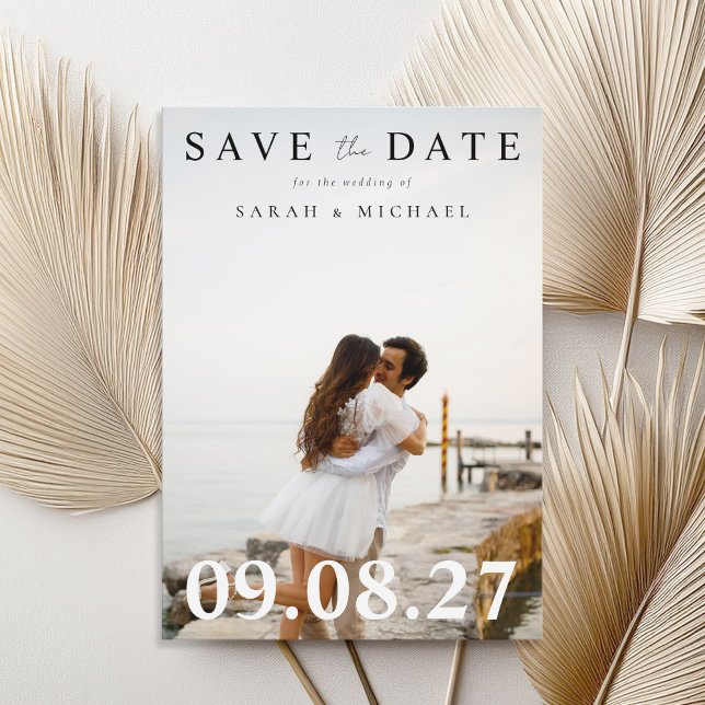 Save The Date Mariage photo minimaliste moderne (Créateur téléchargé)