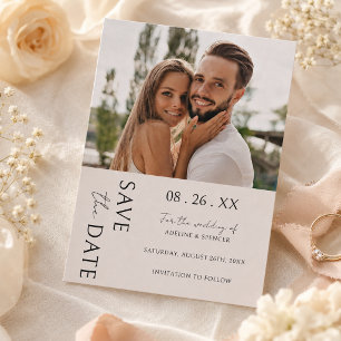Save The Date Mariage photo minimaliste moderne Bohème