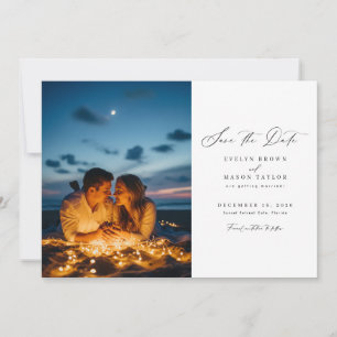 Save The Date Mariage photo minimaliste moderne Code QR