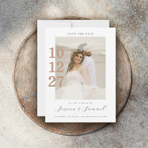 Save The Date Mariage photo minimaliste moderne Mocha Script