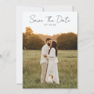 Save The Date Mariage photo minimaliste noir et blanc amusant Re