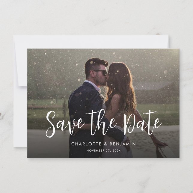 Save The Date Mariage photo moderne (Devant)