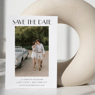 Save The Date Mariage photo moderne Art déco noir et blanc