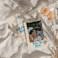 Mariage photo moderne Blue Main dessinée Bright Re