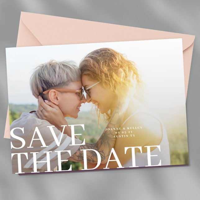 Save The Date Mariage photo moderne classique Full Big 2 (Créateur téléchargé)