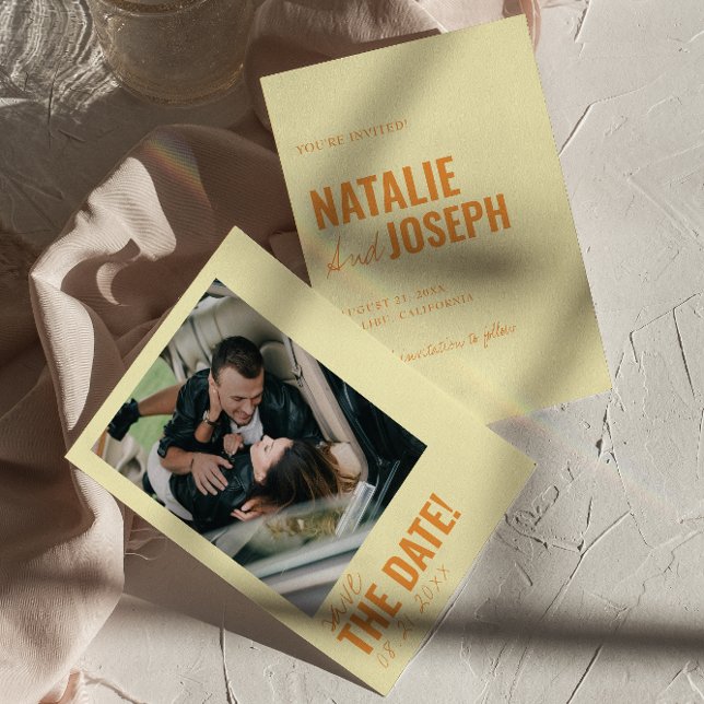 Save The Date Mariage photo moderne coloré Whimsical unique (Créateur téléchargé)