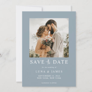 Save The Date Mariage photo moderne Dusty Blue