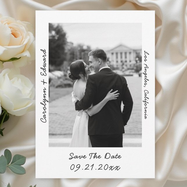 Save The Date Mariage photo moderne écrit à la main Enregistrer  (Créateur téléchargé)