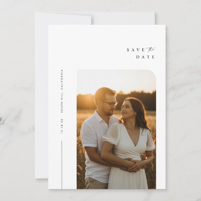 Save The Date Mariage photo moderne élégant (Devant)