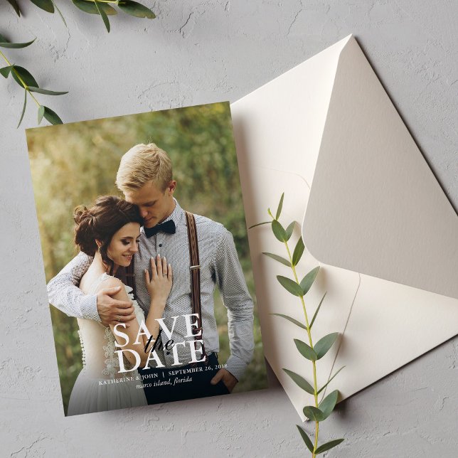 Save The Date Mariage photo moderne Enregistrer la date (Créateur téléchargé)