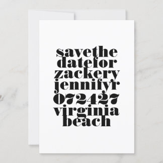 Save The Date Mariage photo moderne Gras Noir Blanc QR Code