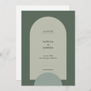 Save The Date Mariage photo moderne Green Sage Boho Arch
