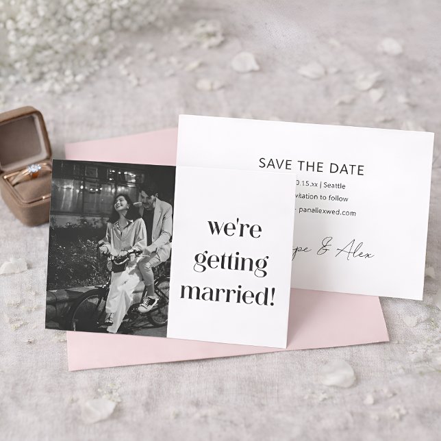 Save The Date Mariage Photo Moderne Minimaliste Décontracté Simp (Créateur téléchargé)