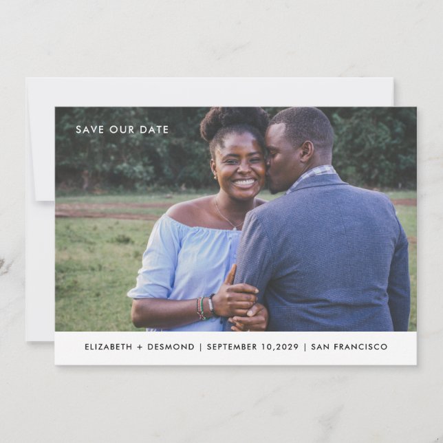 Save The Date Mariage photo moderne simple (Devant)