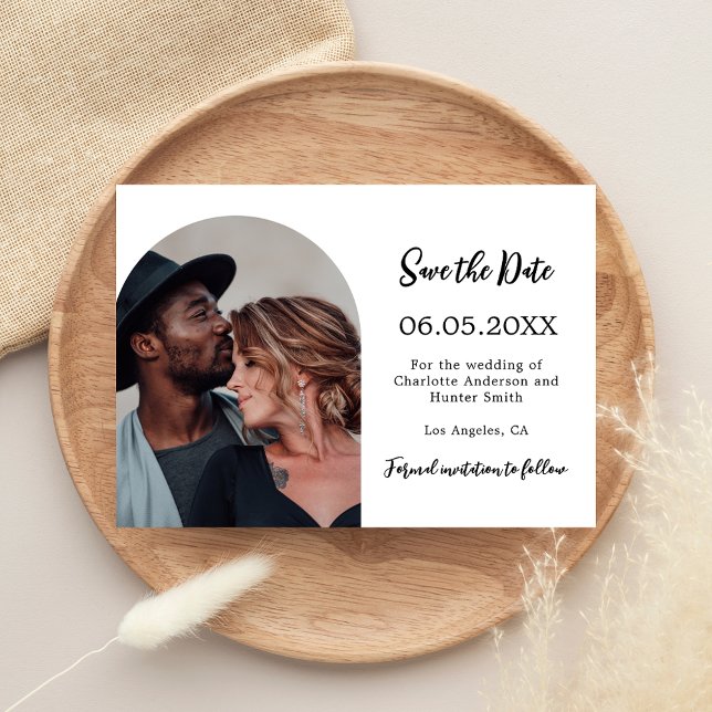 Save The Date Mariage photo moderne simple (Créateur téléchargé)